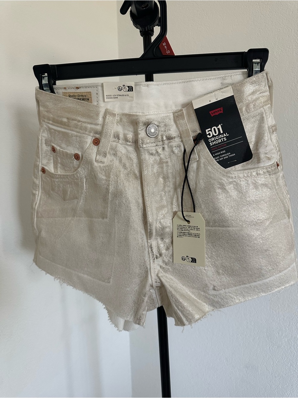 Levi's 501 Original Metallic Ivory Women's Shorts size 23